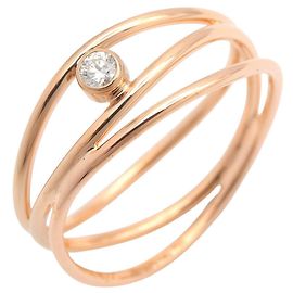Tiffany & Co. Wave 3-reihiger Diamantring aus 18K Roségold