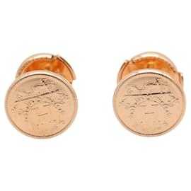 Hermes Ex-Libris TPM Stud Earrings in 18K Pink Gold - Hermès