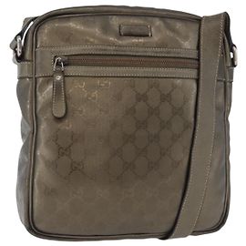 Borsa a Spalla GUCCI GG Implementation PVC Bronzo Argento 201448 Auth ka4233