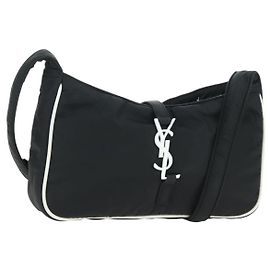 Borsa a Spalla in Nylon Nera Auth 178069SAM di SAINT LAURENT