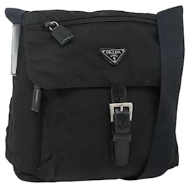 Borsa a Spalla PRADA Nylon Nero Argento Autentica 176211