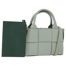 BAG ARCOMINI MAXI INTRECCIATO 2 IN 1 BOTTEGA VENETA VERDE PASTEL Auth ka4195A