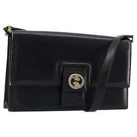 Gucci Borsa a Spalla in Pelle Nera e Oro Auth 177874