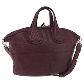 Borsa a mano GIVENCHY Nightingale in pelle 2 in 1 viola oro Auth BA12411A - Givenchy