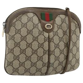 Gucci Borsa a Spalla GG Supreme PVC Beige Oro 904 02 047 Auth 178634