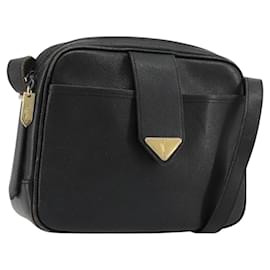 SAINT LAURENT Borsa a Spalla Pelle Nera Oro Auth 177530