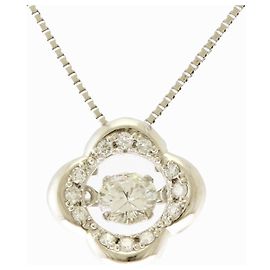Autre Marque Collana a Trifoglio in Platino e Diamanti