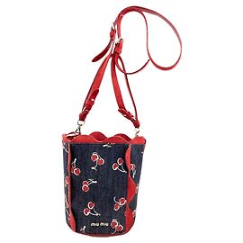Borsa a tracolla 2-way Miu Miu con stampa di ciliegie