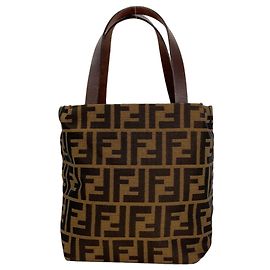 Fendi Zucca Pattern Canvas Handbag