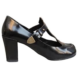 Chloé Mary Jane Sandalen aus schwarzem Leder