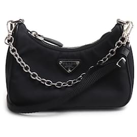 Micro borsa Prada Tessuto borsa a tracolla 2-Way nera