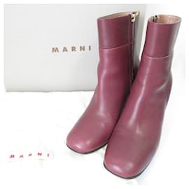 Stivaletti con tacco alto in pelle Marni