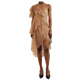 Robe à pois pailletée rose blush à une épaule - taille UK 8 - Zimmermann