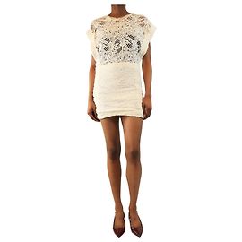 Isabel Marant Weißes Häkelstrick-Minikleid - Größe S