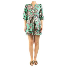 Claudie Pierlot Mini vestido cruzado con estampado floral verde - talla UK 8