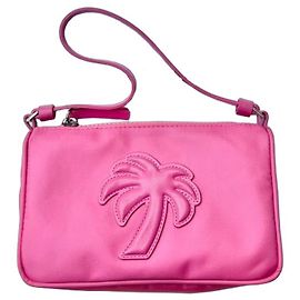 Palm Angels Borsa a tracolla rosa in nylon con palma