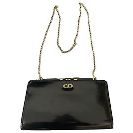 Borsa Christian Dior Vintage in Pelle Vernice Nera