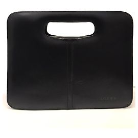 Clutch in pelle nera Loewe