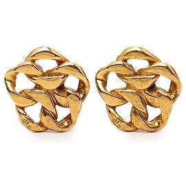Orecchini a clip con maglie a catena placcati oro Chanel Gold