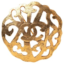 Spilla Chanel Gold CC in filigrana placcata oro