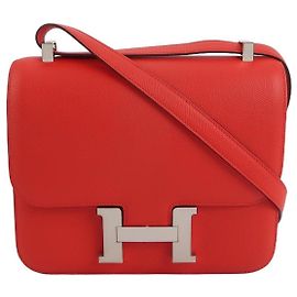 Borsa Hermès Constance S3 in pelle Epsom rossa