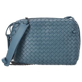 Borsa a tracolla Bottega Veneta Intrecciato Nodini in pelle blu