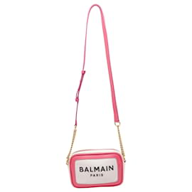 Borsa a tracolla Balmain B-Army 18 in tela rosa e pelle