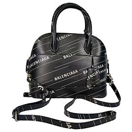 Bolso Ville Small Logo en piel negra Balenciaga