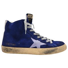 Golden Goose Francy High-Top Sneaker aus blauem Wildleder