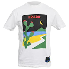 T-shirt in cotone con stampa grafica Prada