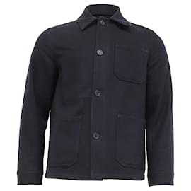 Giacca Sandro con bottoni e tasche in lana blu navy