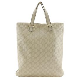 Bolso Tote de cuero blanco roto Gucci