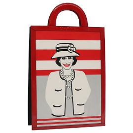 Tote Chanel Vintage Portrait in pelle stampata e vernice trapuntata Tall