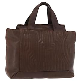 Borsa PRADA in pelle marrone oro Auth bs34862