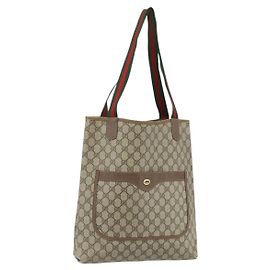 BORSA GUCCI GG Supreme Web Sherry Line PVC Beige Rosso Verde 89 02 003 Auth bs34909