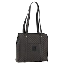 Céline Borsa Tote CELINE Macadam Canvas PVC Pelle Nero Oro Auth ka1178A
