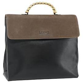 Borsa LOEWE Velazquez in pelle nera e oro Auth 178120A