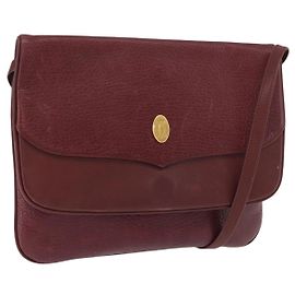 Borsa a Spalla CARTIER Must Line Pelle Bordeaux Oro Auth BA12432