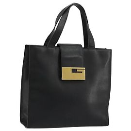 Borsa GUCCI in pelle nera e oro 002 0347 200110 Auth 178003A