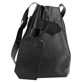 LOUIS VUITTON Epi Sac Depaule GM Borsa a Spalla Nera M80155 LV Auth ep14032