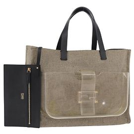 Borsa FENDI in tela beige Auth 171462V