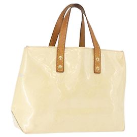 LOUIS VUITTON Monogram Vernis Reade PM Hand Bag Perle M91336 LV Auth 178983