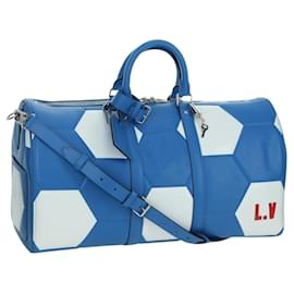 LOUIS VUITTON Epi 2018 FIFA Keepall Bandouliere 50 Borsa Blu M52120 Auth 177176SM - Louis Vuitton