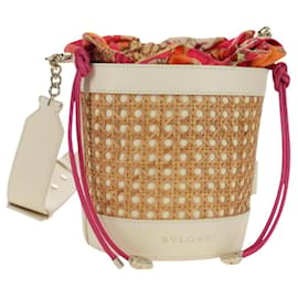 Bulgari Borsa a tracolla BVLGARI Serpenti Forever Raffia Beige Auth 177156SAM