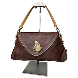Borsa a tracolla con patta in tela paisley vintage Etro Bordeaux