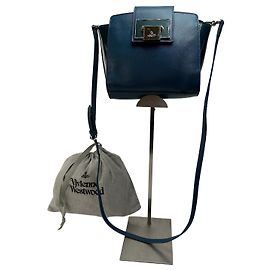 Borsa a tracolla Vivienne Westwood Opio Saffiano Blu ottanio