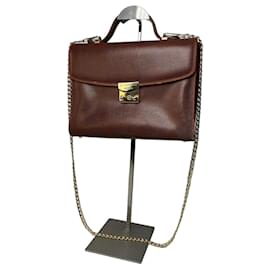 Borsa a mano Givenchy Paris Vintage in pelle con stampa lizard Cognac
