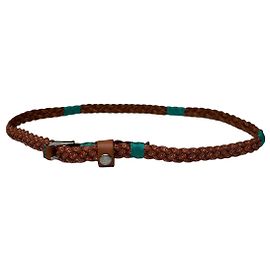 Cintura in pelle intrecciata vintage Vivienne Westwood Cognac 100 cm