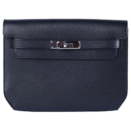 Hermès Kelly Dépêches 25 Noir Galop d’Hermès Palladium Hardware