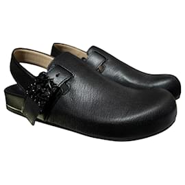Zoccoli Loewe in pelle di vitello nera Anagram